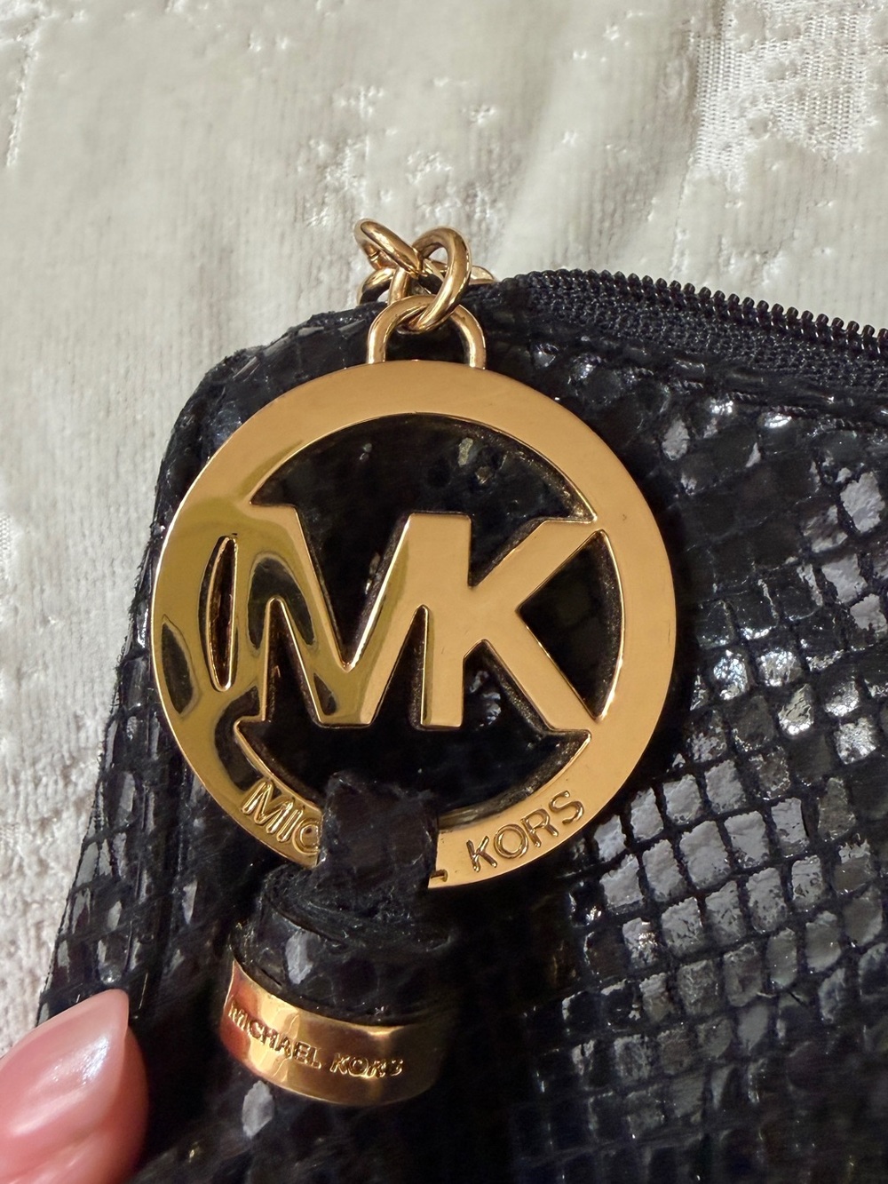 Michael Kors Black Textured limited edition makeup bag